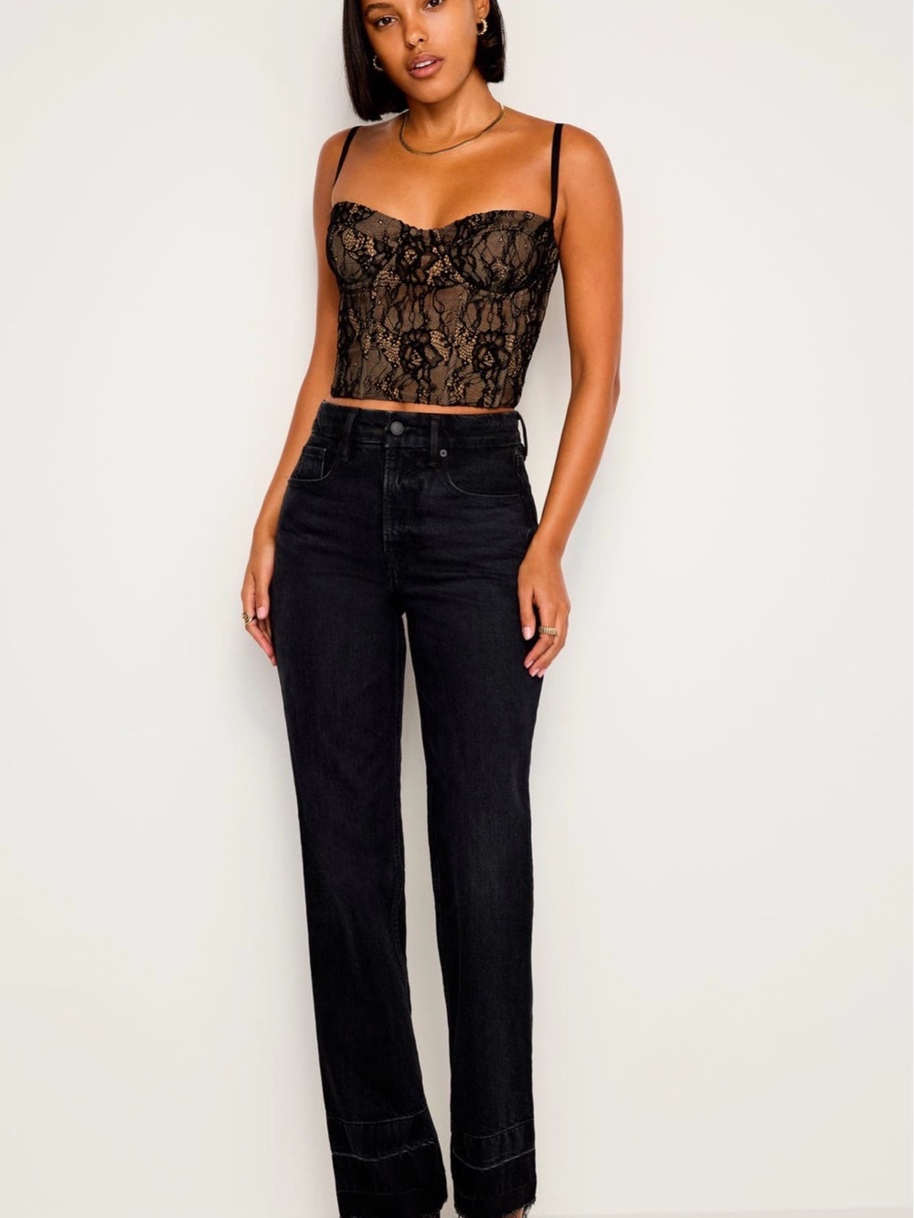 🪄NWT Good American Lace Underwire Bustier Top✨